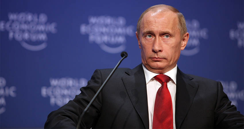 Vladimir Putin, primeiro ministro da Federao Russa na reunio do Frum Econmico Mundial Anual